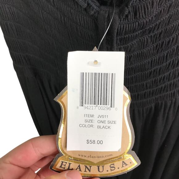 Elan USA Maxi Dress Women One Size Vacation Beach Boho Sleeveless Elastic NWT - Picture 5 of 6